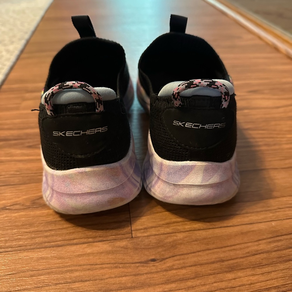 Skechers Kids' Black and Multicolor Slip-On Sneakers - Picture 3 of 4